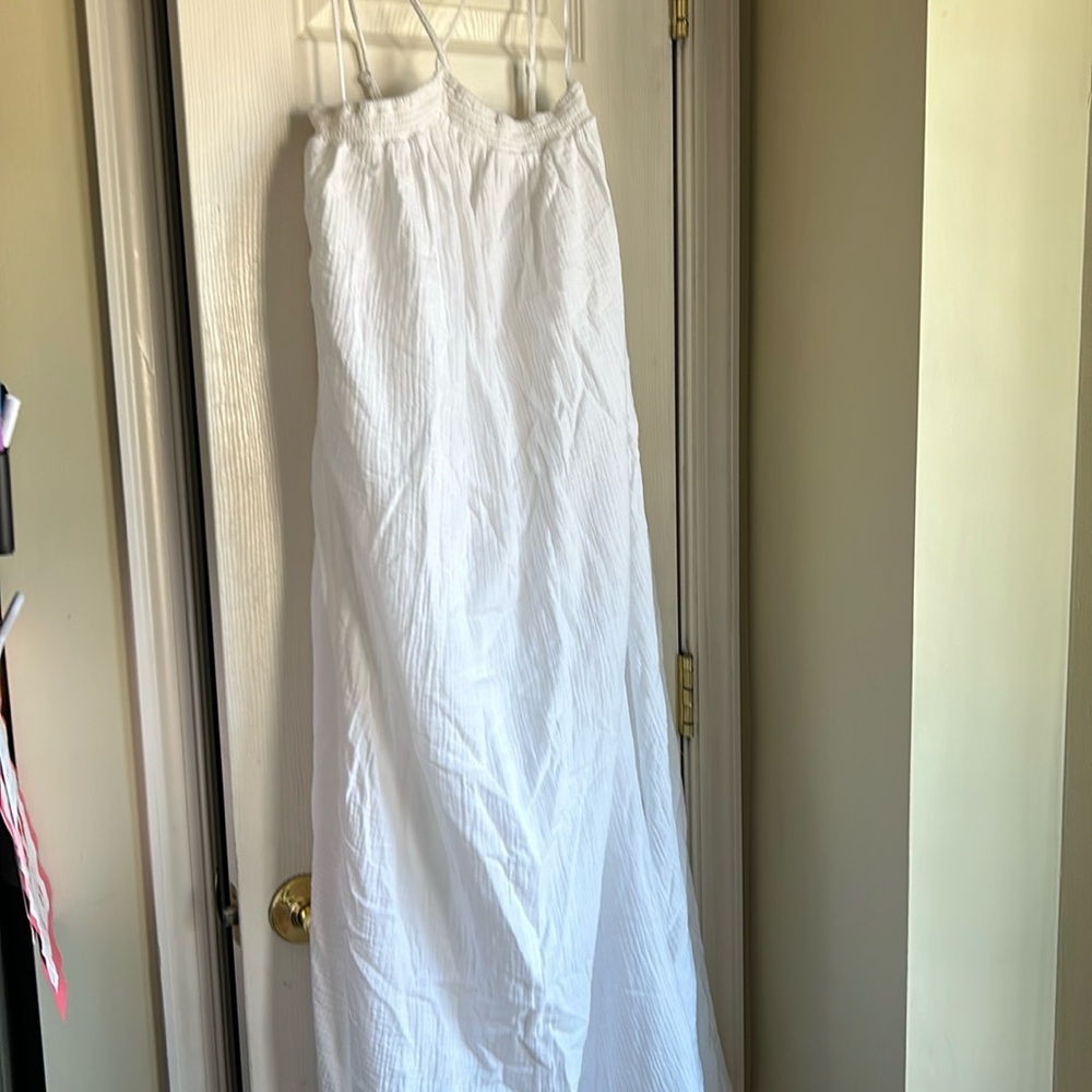 J Crew NWT White Halter Maxi Dress - Size M